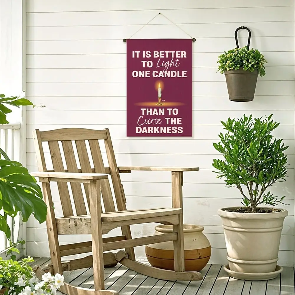 Light the Darkness Garden Flag, Funny Encouragement Yard Sign Flag for Outside, Inspirational Christmas Outdoor Lawn Porch C PPM