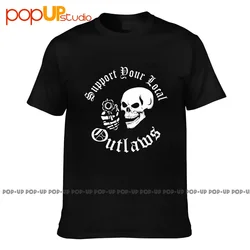 S Support Your Local Outlaws Biker Motorcycle Mc Skull T-shirt Tee Shirt Unisex All-Match