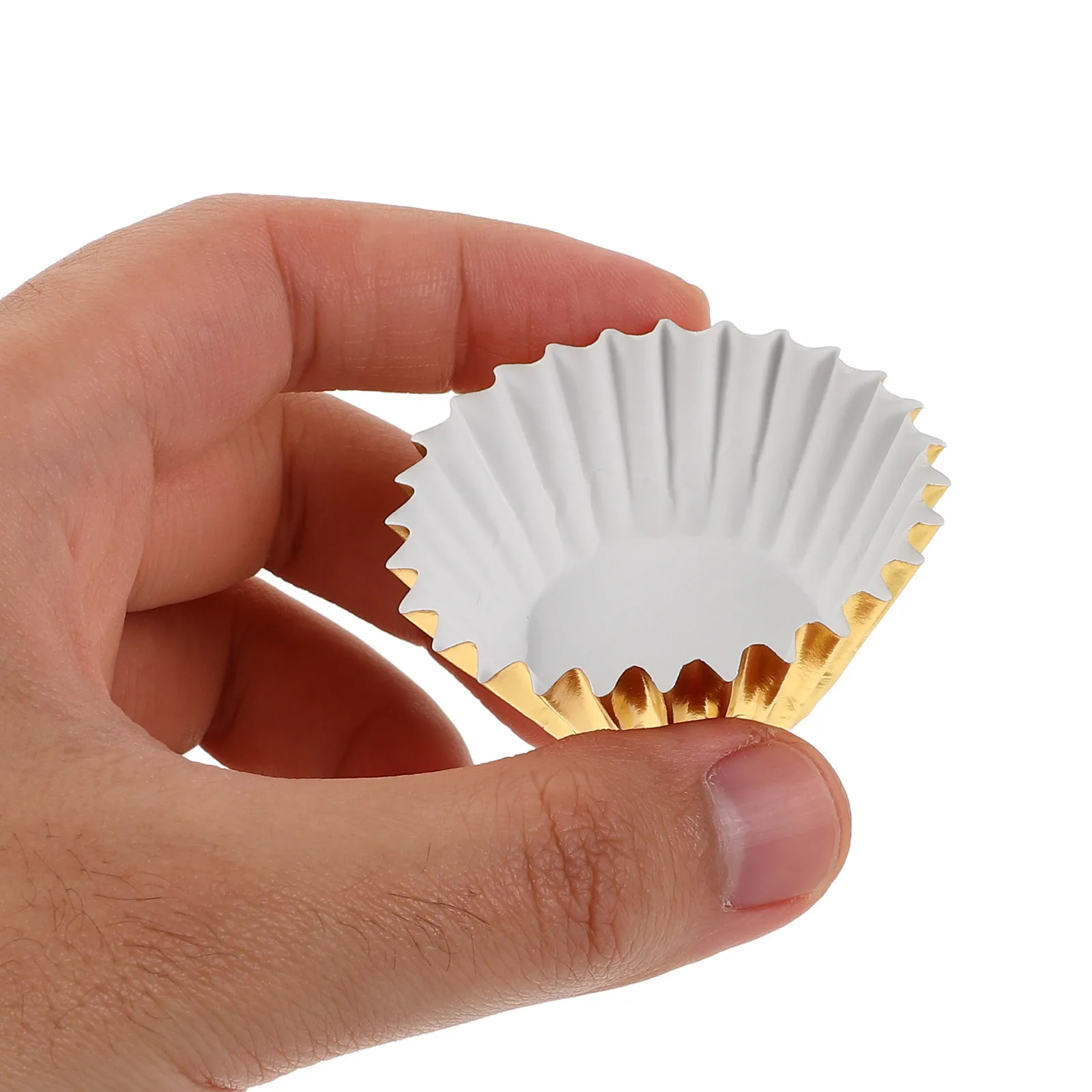 500Pcs Thickened Foil Mini Cupcake Liners Greaseproof Baking Cups for Cupcakes Muffins Parties Weddings Elegant Paper Foil