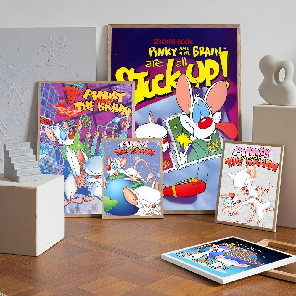 Cartoon Pinky and the Brain Classic Vintage Posters Whitepaper Prints Posters Artwork Kawaii Room Decor