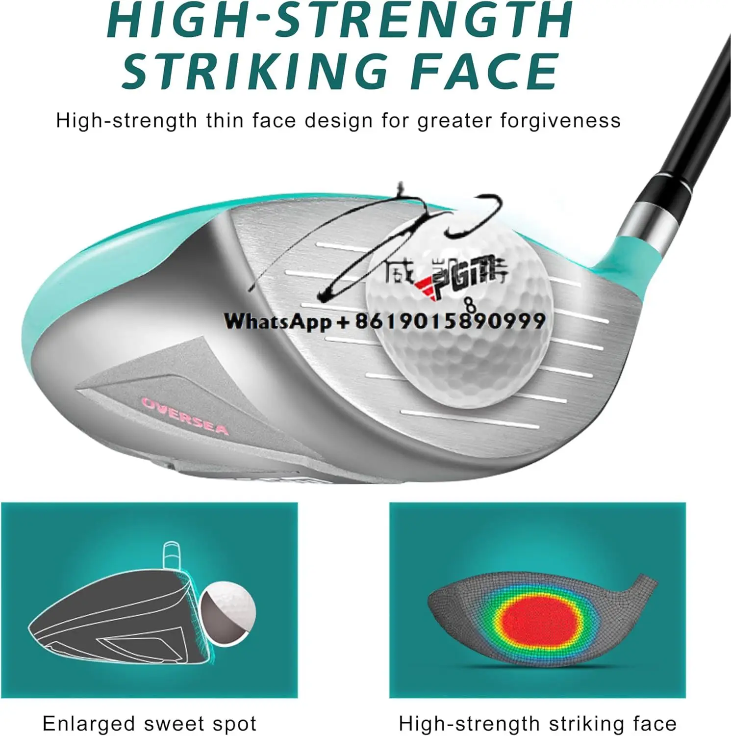 

PGM Women's Oversea Complete Golf Club Set with High-Strength Thin Face Design 460cc Driver
