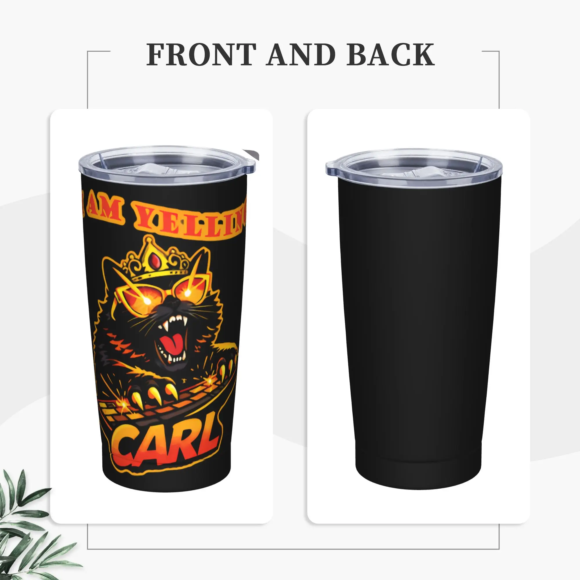 I Am Yelling Carl Donut Cat Meme Tumbler  Heat Preservation Hot Drinks Water Bottle Stainless Steel Driving Thermal Mug