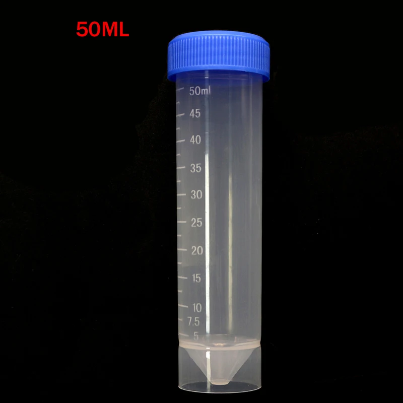 50ML/15ML/10ML Screw Blue Cap Round Bottom Centrifugal Test Tube Laboratory Sample Analysis Bottle Reagent Bottle 10pcs