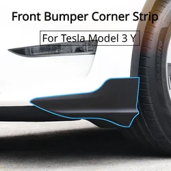 Front Bumper Corner Strip for Tesla Model 3 Y Anti-Collision Car Thunder Style Corner Guard Front Bars Front Lip Protective Kit