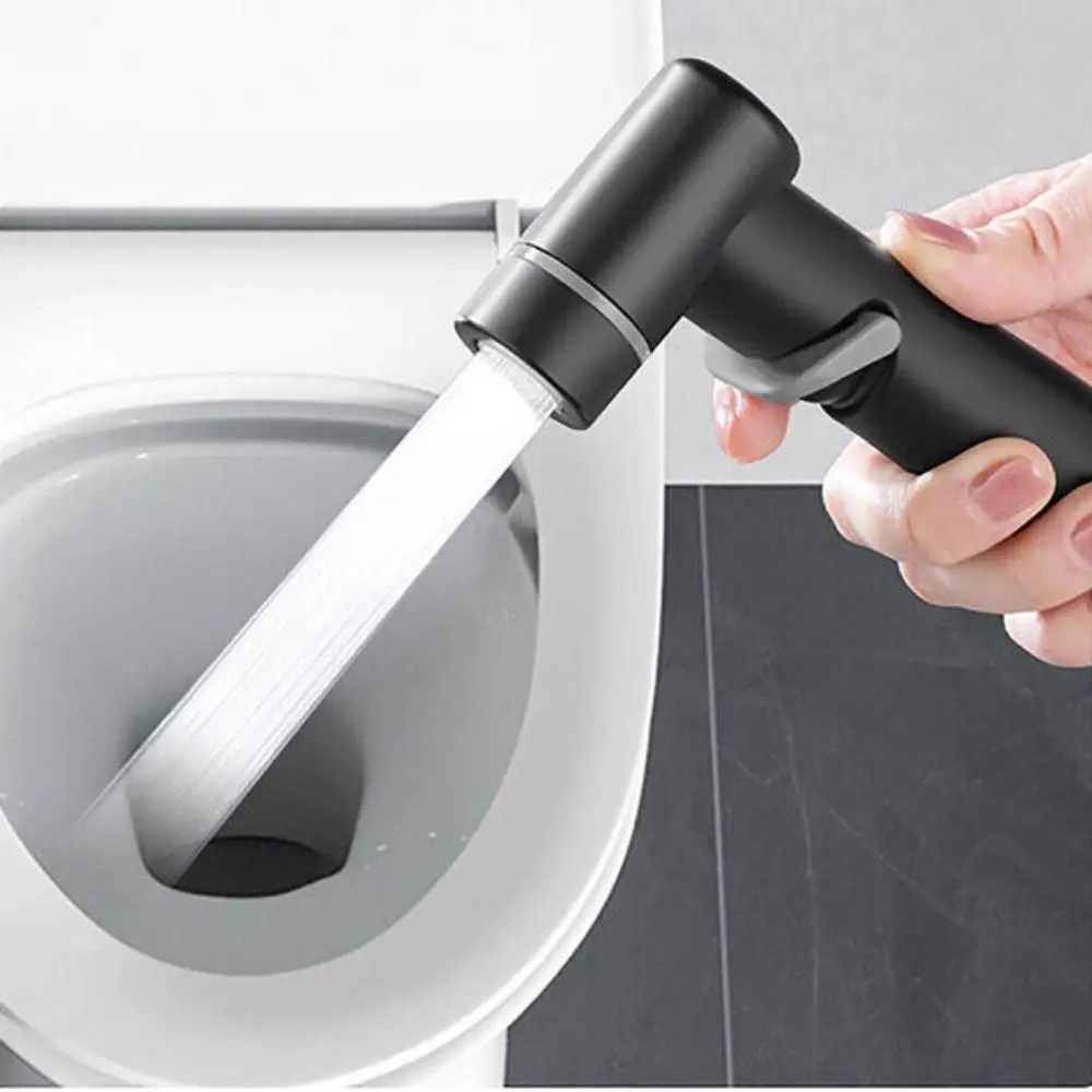 New High Pressure Spray Shower Head ABS Bathroom Sprayer Adjustable Handheld Toilet Bidet Douche Bathroom Accessories Silver