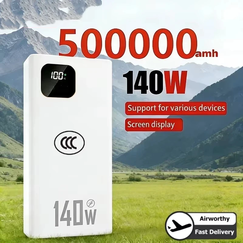 140W 500000mAh Ultra Capacity Power Bank Super Fast Charging CCC Portable Battery Charger For IPhone Samsung 2026 New - view 2