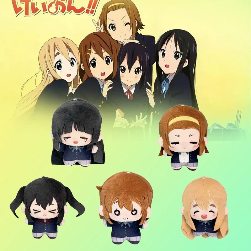 Anime K-ON! Llavero de peluche de Nakano Azusa, Akiyama Mio, Hirasawa Yui en postura sentada, muñeco de peluche, regalo para niños entusiastas.