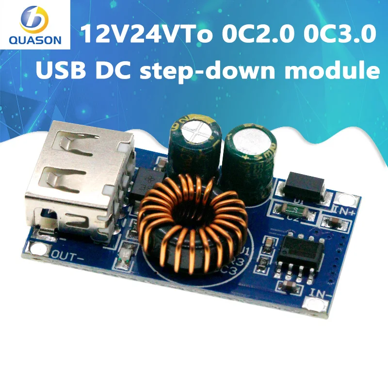 USB DC Step-Down Module 12V 24V To QC2.0 QC3.0 Fast Charge Mobile Phone Charging Board For Apple Huawei FCP Quick Charger