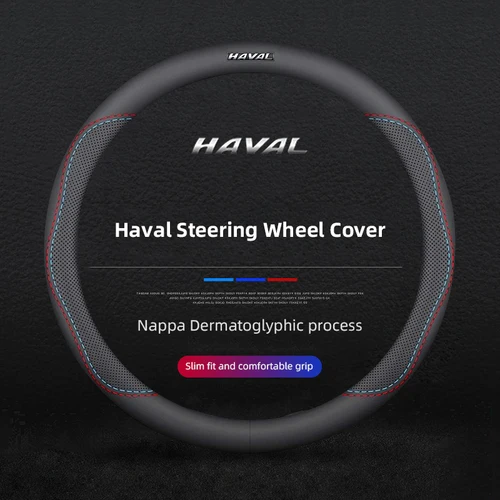 Imagen 2 del producto Protector de cuero para volante de coche, accesorios antideslizantes para Haval Jolion H1 H6 H2 H9 F7X F7 Dargo H2S M6 H3 H4 H5 H7 H8 H6-Coupe