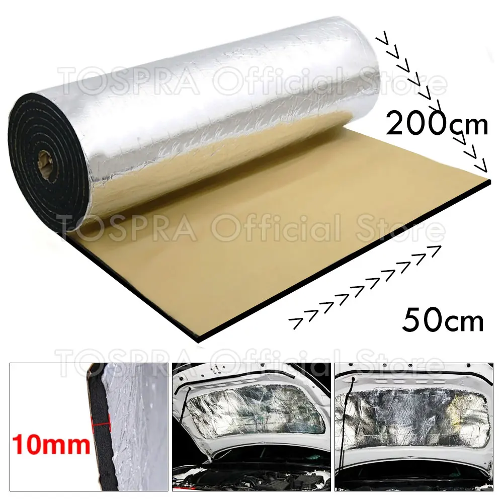 Car Noise Insulation 200x50cm Heat Sound Deadener Pad Car Engine Soundproofing Sound Deadening Insulation Thermal Proofing Mat