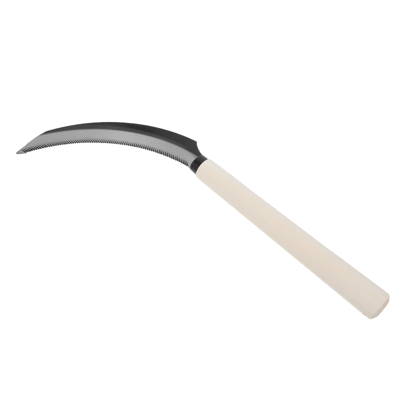 Handheld Serrated Harvesting Sickle with Wooden Handle Grass Sickle Small Garden Weeding Tool for Farming Weeding Harvesting