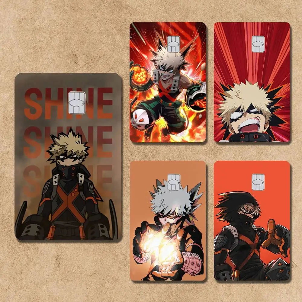 H-Hero Katsuki B-Bakugos Card Stickers Credit Visa Debit Bank Charge Card Bus Metro Waterproof Sticker Decal Decoration
