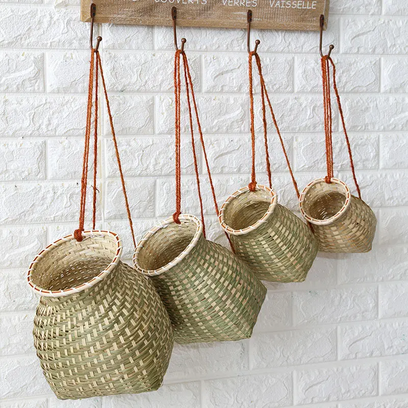 

Kitchen Storage Basket Bamboo Woven Fish Basket Tea Picking Handmade Decorative Backpack Style Bamboo Craft Home Organizer