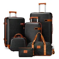 6-Piece Luggage Set: 20/24/28 Inch TSA-Approved Carry-On Suitcase +12Inch Vanity Case+Handbag+Clutch For Vacation Trip 2
