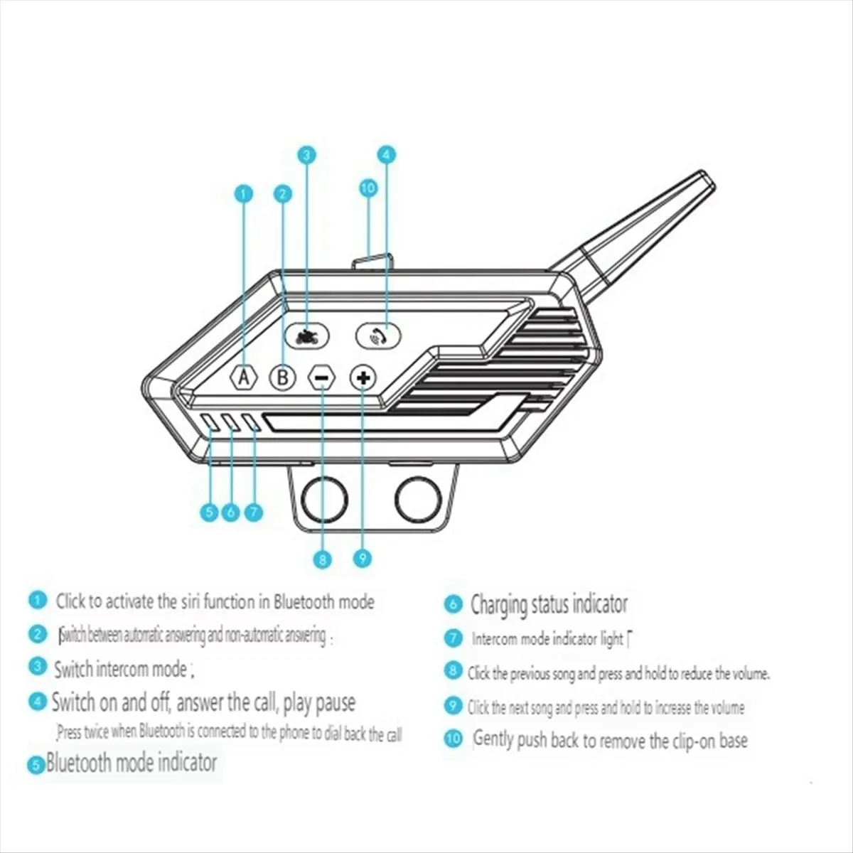 Interkom Helm Motor SWXF Bluetooth Nirkabel Headset Helm Sepeda Headset Interkom 2 Orang 1000M Tahan Air