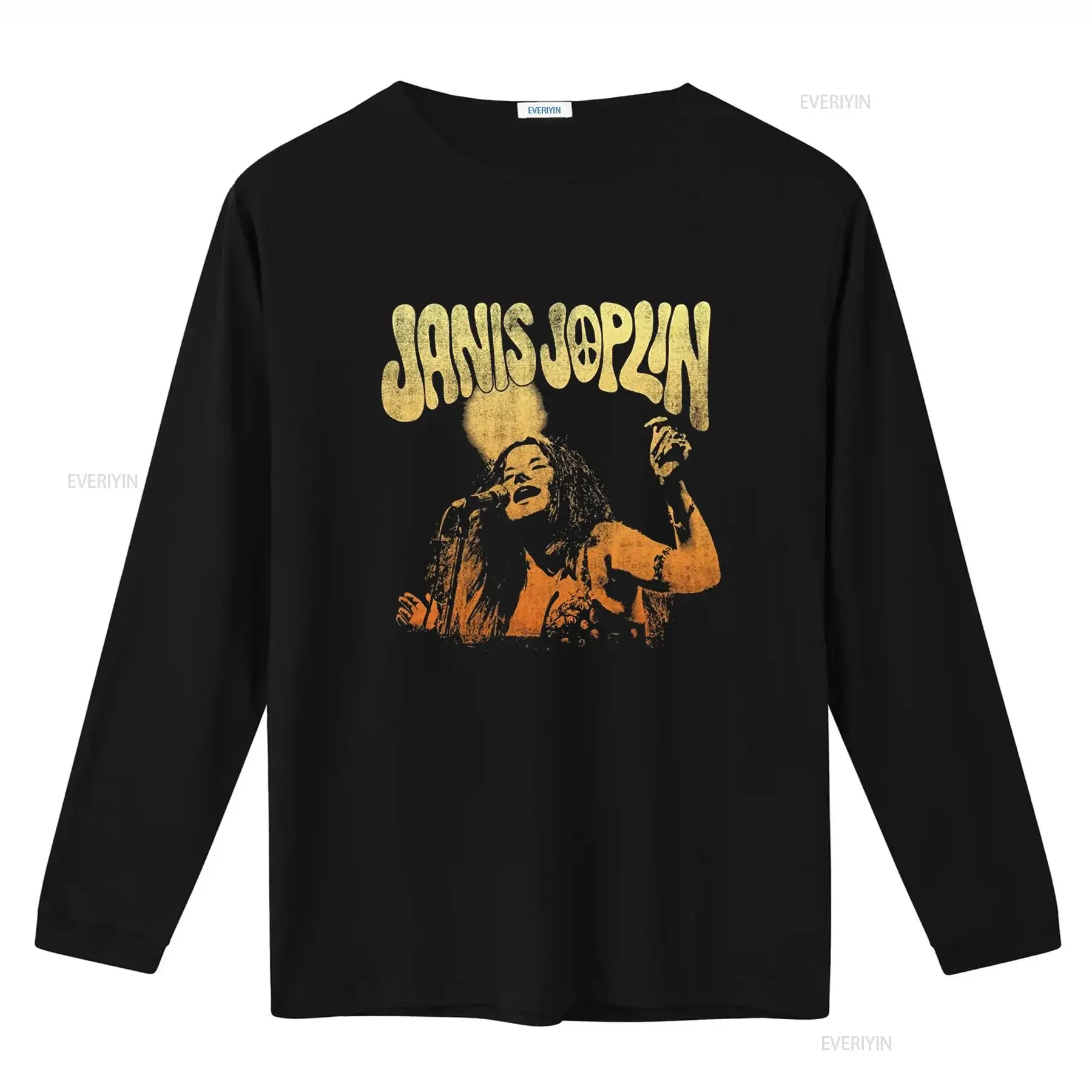 Janis Joplin Live Licensed Rock N Roll Music Band Mens T Shirt New Black Retro Design vintage Washed Unisex Stretched Stylish