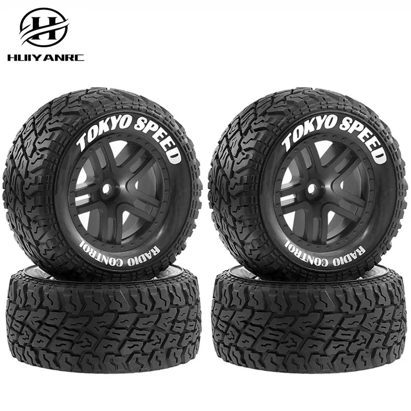 

HUIYANRC 1/10 Short Course Truck шины колеса с шестигранной головкой 12 мм для Slash Arrma Senton HuanQi 727 Vkar 10sc Hpi Rc Car