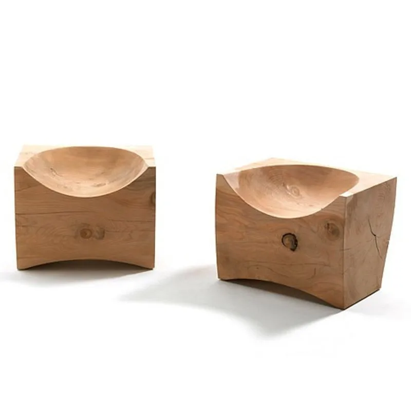 Nordic log creative design butt shape seat bed and breakfast shopping mall stump personalized design wooden pier single stool