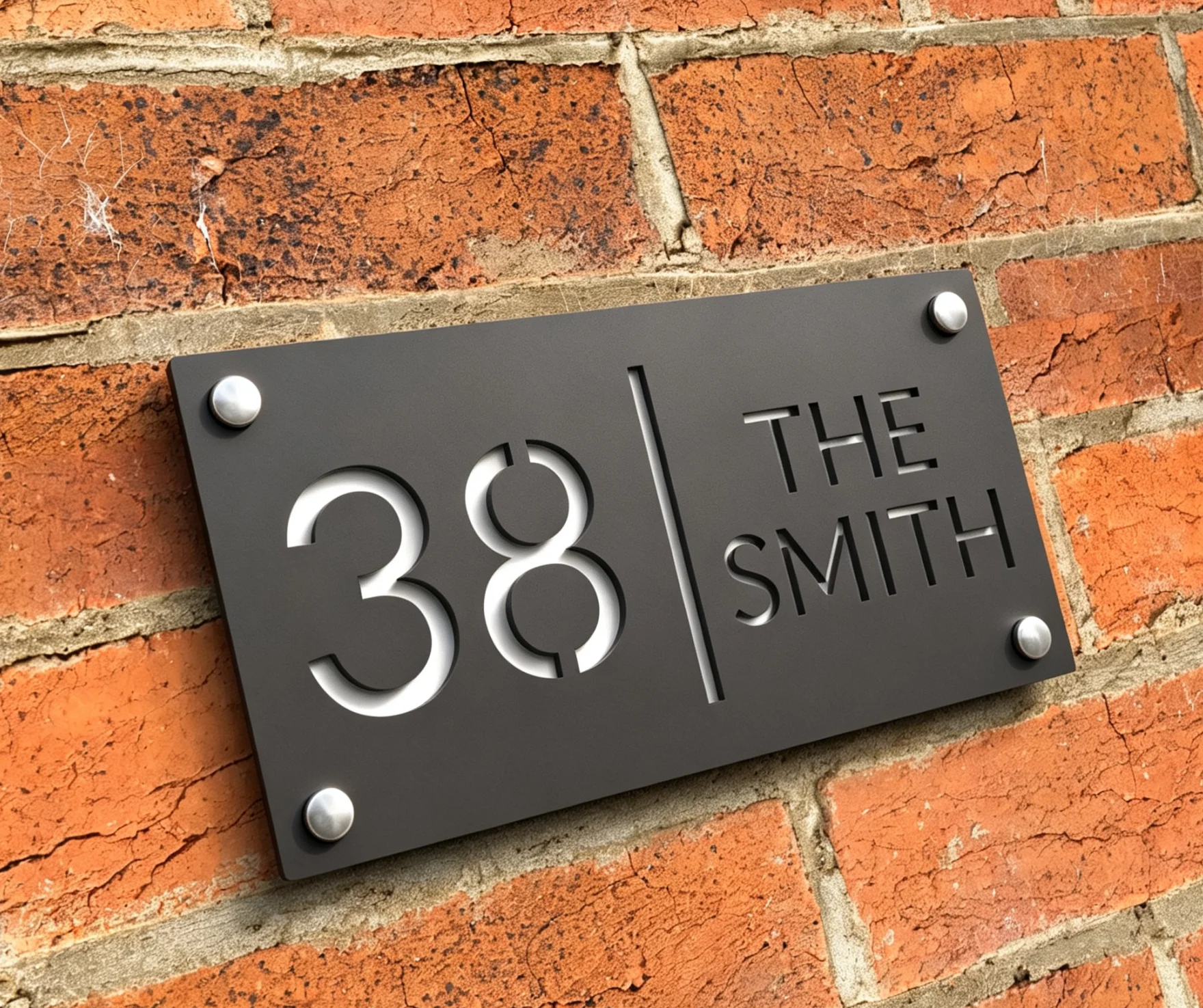 Custom Acrylic Door Sign 3D Floating Nordic Door Sign Personalized Laser Cutting Modern House Outdoor Street Address Name