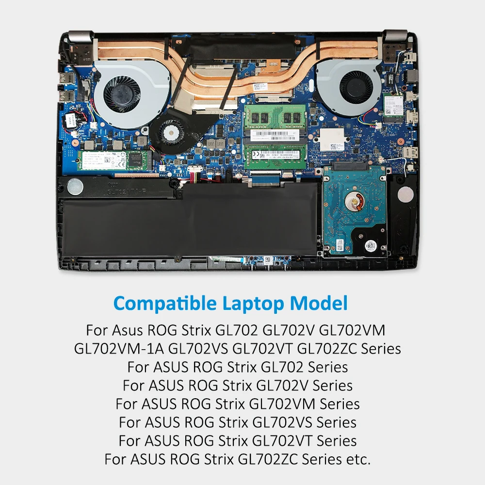 KingSener Battery baterai Laptop untuk ASUS ROG GL702 GL702V GL702VM GL702VS GL702VT GL702VM1A 15.2V 76WH