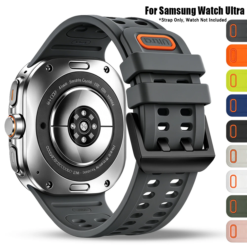 Sport Band For Samsung Galaxy Watch Ultra 2 Silicone Bracelet Belt For GalaxyWatch Ultra 2025 47mm 1:1 Official Breathable Strap