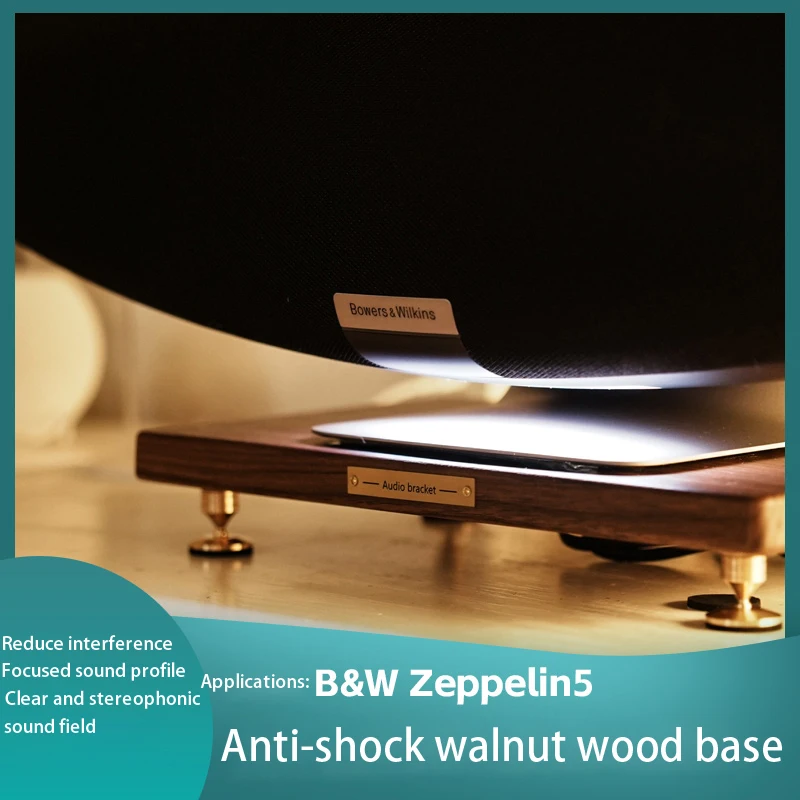 

HiFi аудио антивибрационная база из черного ореха с металлическими шипами, стойки, изоляционные ножки, шипы, подставка для динамика для B&W Zeppelin 4/5/6