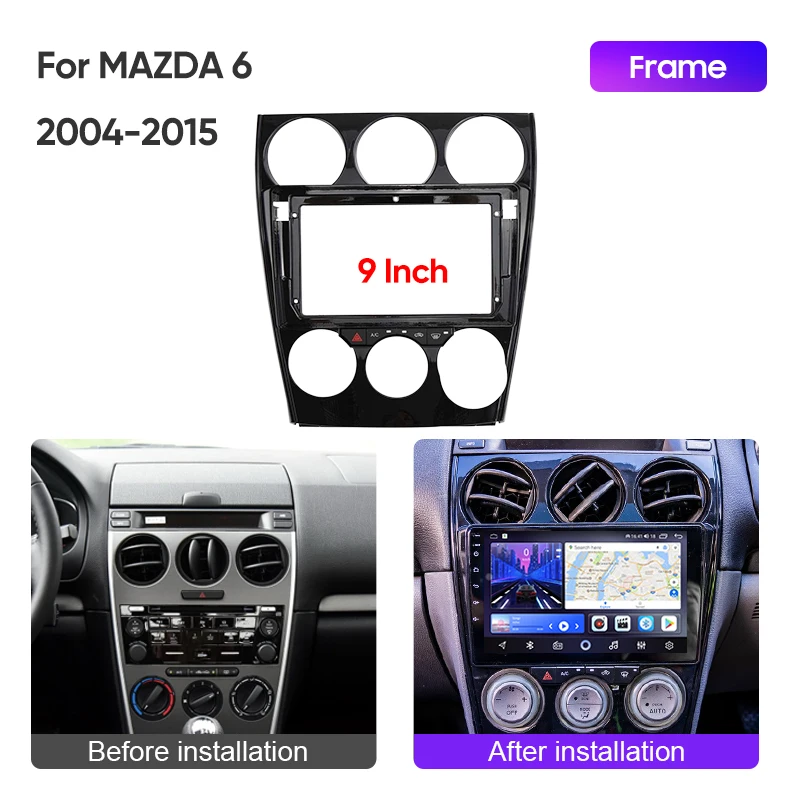 AD 9-Inch Radio Fascia Panel Frame For Mazda 6 (2004–2015) – Stereo Dash Kit