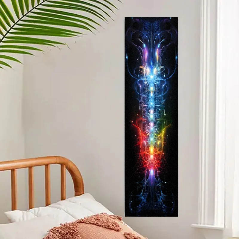 VIKAMA Spiritual Energy Tapestry Rainbow Chakras Lotus Mandala Yoga Studio Decor