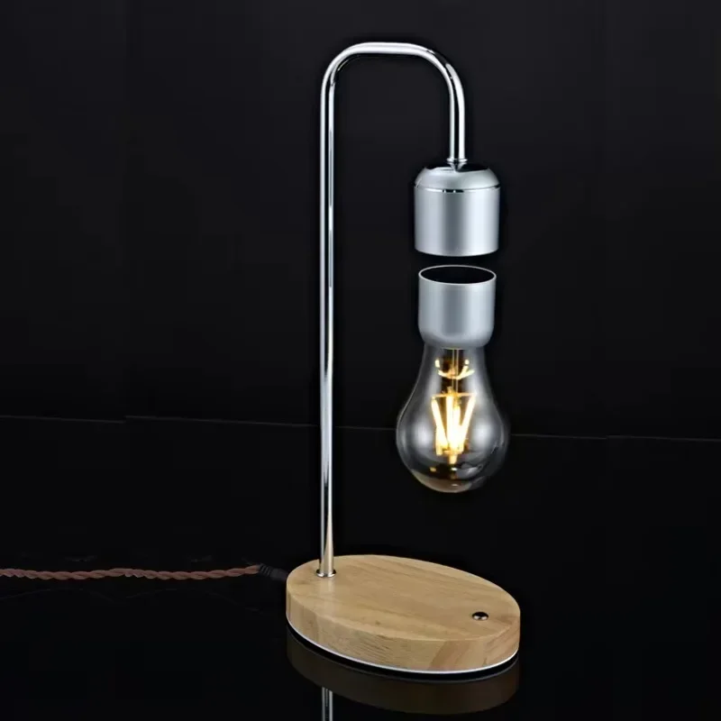 Creative Unique Gift Business Anniversaries Gift Cafe Book Store Office Decoration Wood Base Magnetic Levitation Display Lamp