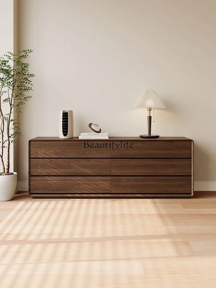

FG44Six Bucket Bedroom Eight Bucket Locker Walnut Color Nordic Storage Complete Set Clothes Closet