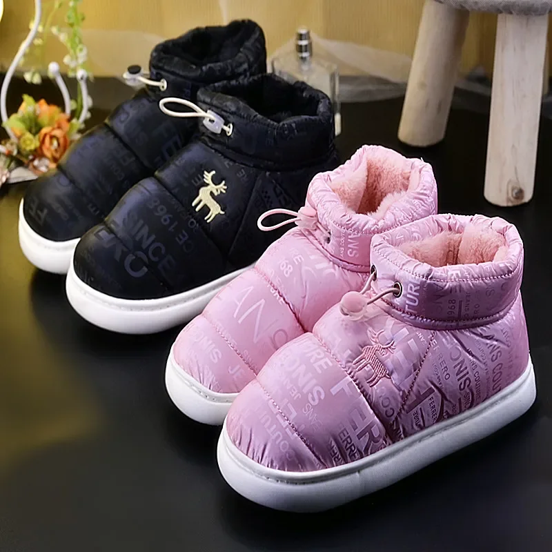 Autumn Cotton Shoes Woman Light Weight Winter Warm Down Female Snow Boots Waterproof  Large Size Flat Heels Lovers Ankle Boot