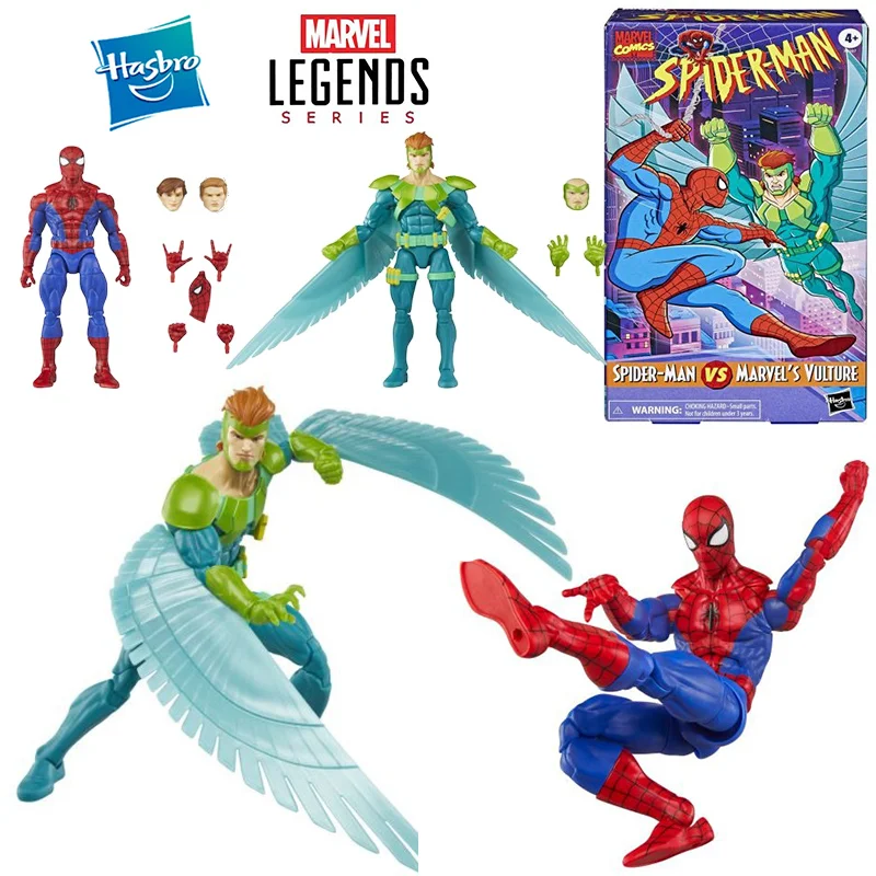 Hasbro Marvel Legends Spider-Man & Marvel's Vulture 2-Pack The Animated Series 16Cm Anime Original Action Figure Model Toy Gift