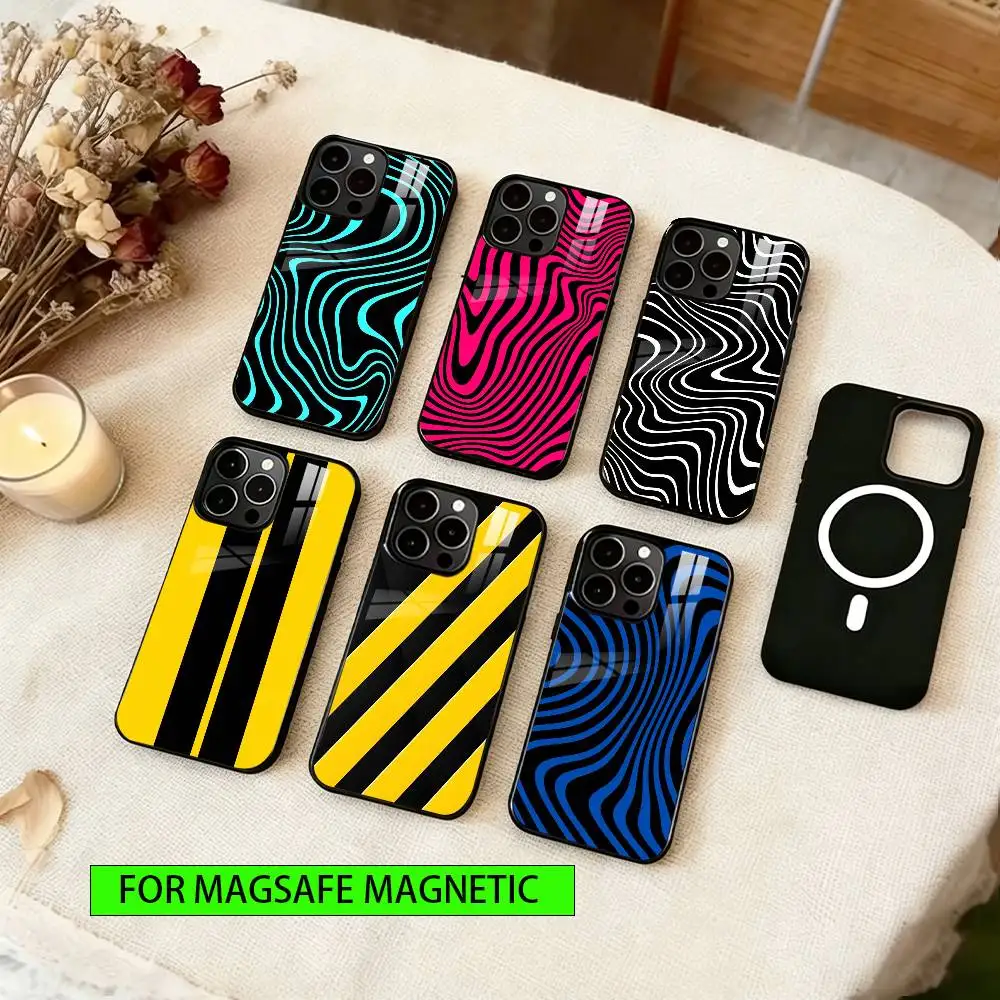 

Linear form Phone Case For iPhone17,16,15,14,13,12,11 Plus,Pro Magnetic For Magsafe Wireless Charging