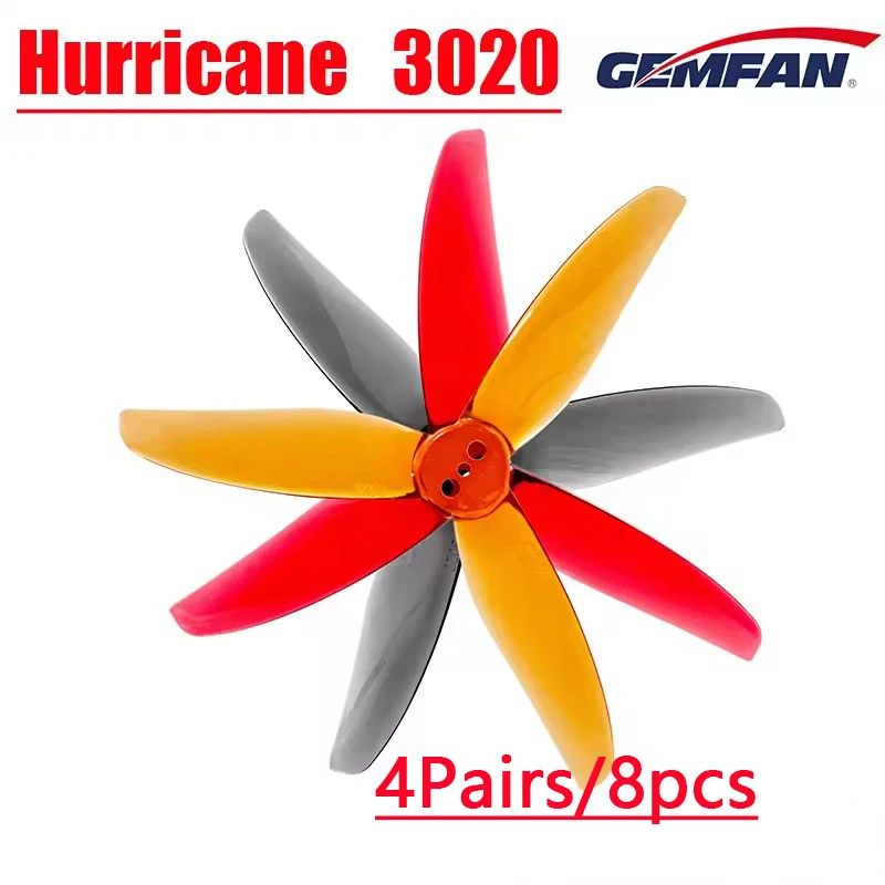 4Pairs Gemfan Hurricane 3020 3-Blade 3 Hole PC Propeller 1.5mm for RC FPV Racing Freestyle 3inch Toothpick Cinewhoop Ducted