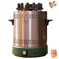 Automatic Rotary Smokeless Electric BBQ Grill Oven Barbecue Rotisserie Kebab Roast Rotation Machine 12 Lamb Skewers 220V Smokele