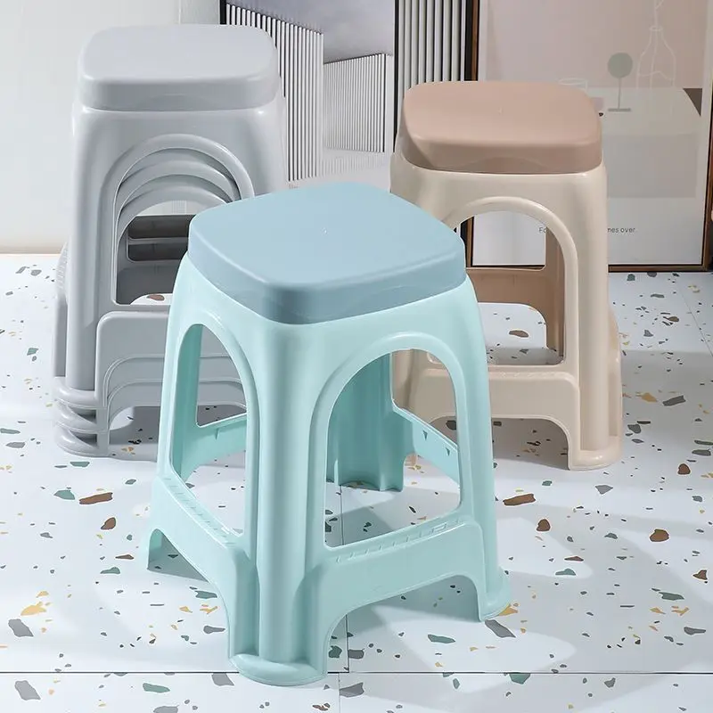 

Thickened plastic stool household adult living room dining table chair high stool non-slip cooked glue bench bathroom coffee tab