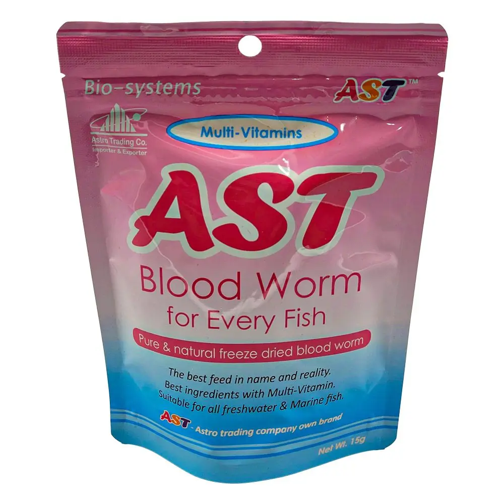 AST drying gear 15g zipper back bloodworm wild food tropical fish tube aquarium fish food food rice