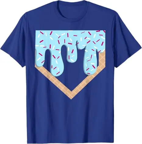 Baseball Ice Cream Dripping Baseball Home Plate Drip T-Shirt Baseball-Drip for Boys Softball Graphic Outfit Awesome Saying Tee image 6