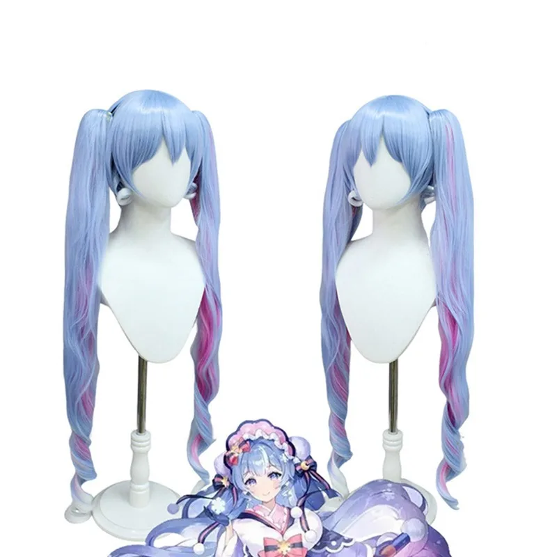 Miku-Peluca de fibra sintética para mujer, pelo sintético resistente al calor, Cosplay de cantante japonés, Anime Lolita COS, accesorios para trajes, 15 colores