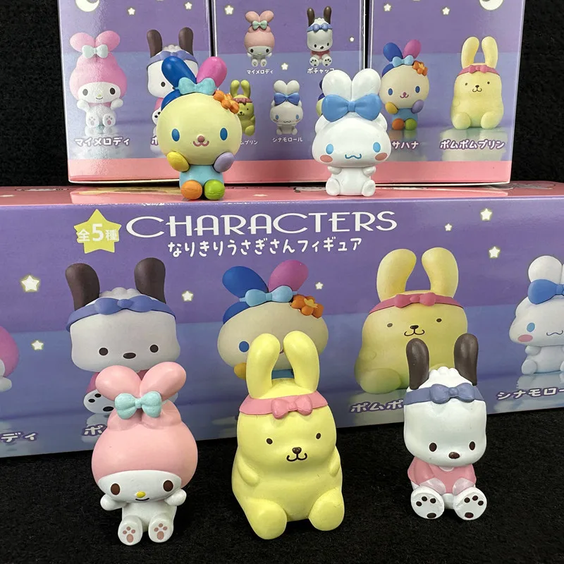 Kawaii Sanrio Characters Capsule Toy Blind Box Toys Cinnamoroll Usahana Pom Pom Purin Action Figurine Ornament decor Kids Gift view 2