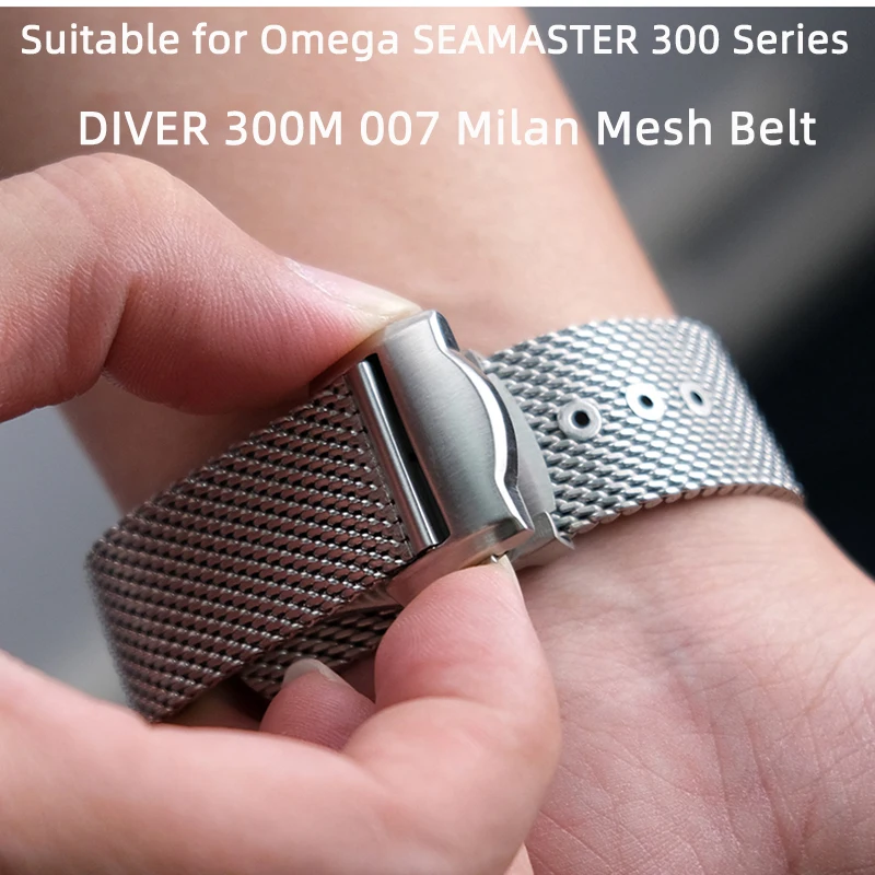 For Omega DIVER 300M Steel Watch Band 20mm SEAMASTER Metal Strap 300m Dividing Watch 007 Steel Chain Stainless Steel Bracelet