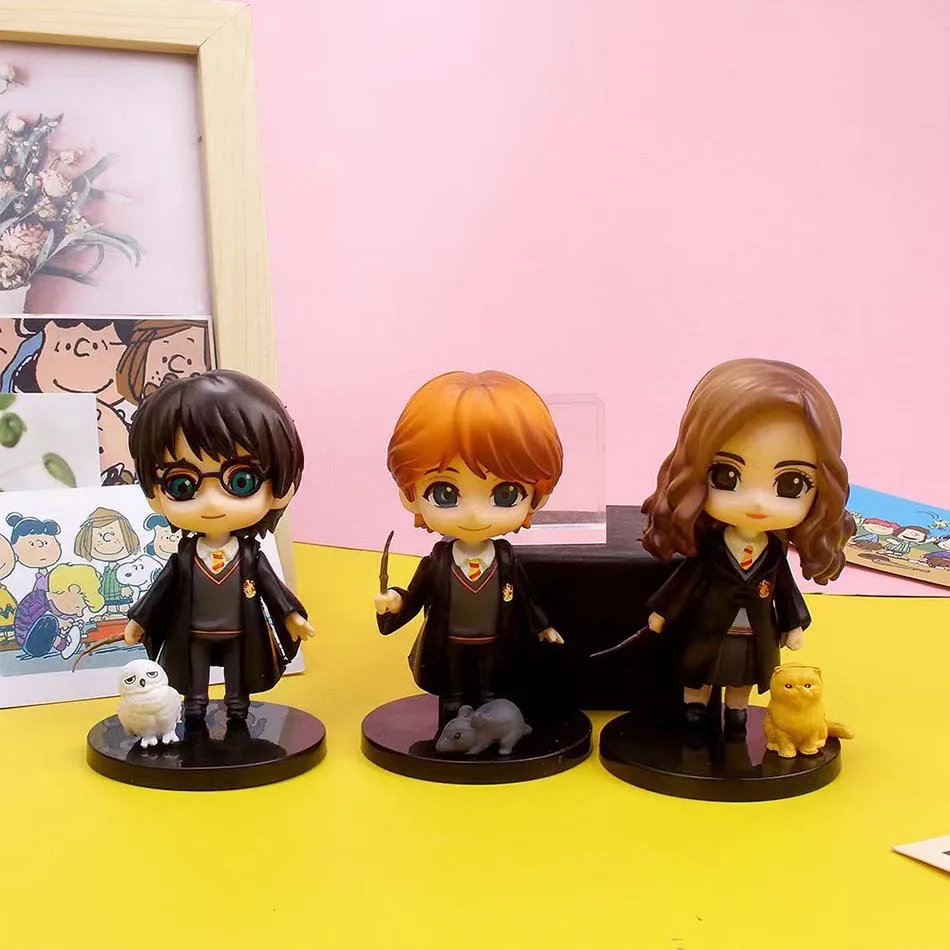 3-10 szt. Q Posket Harry Potter Seria Edycja Urocza Figurka Akcji z Animacji Model Hermione Granger Ron Weasley Kolekcja Zabawka dla Dzieci