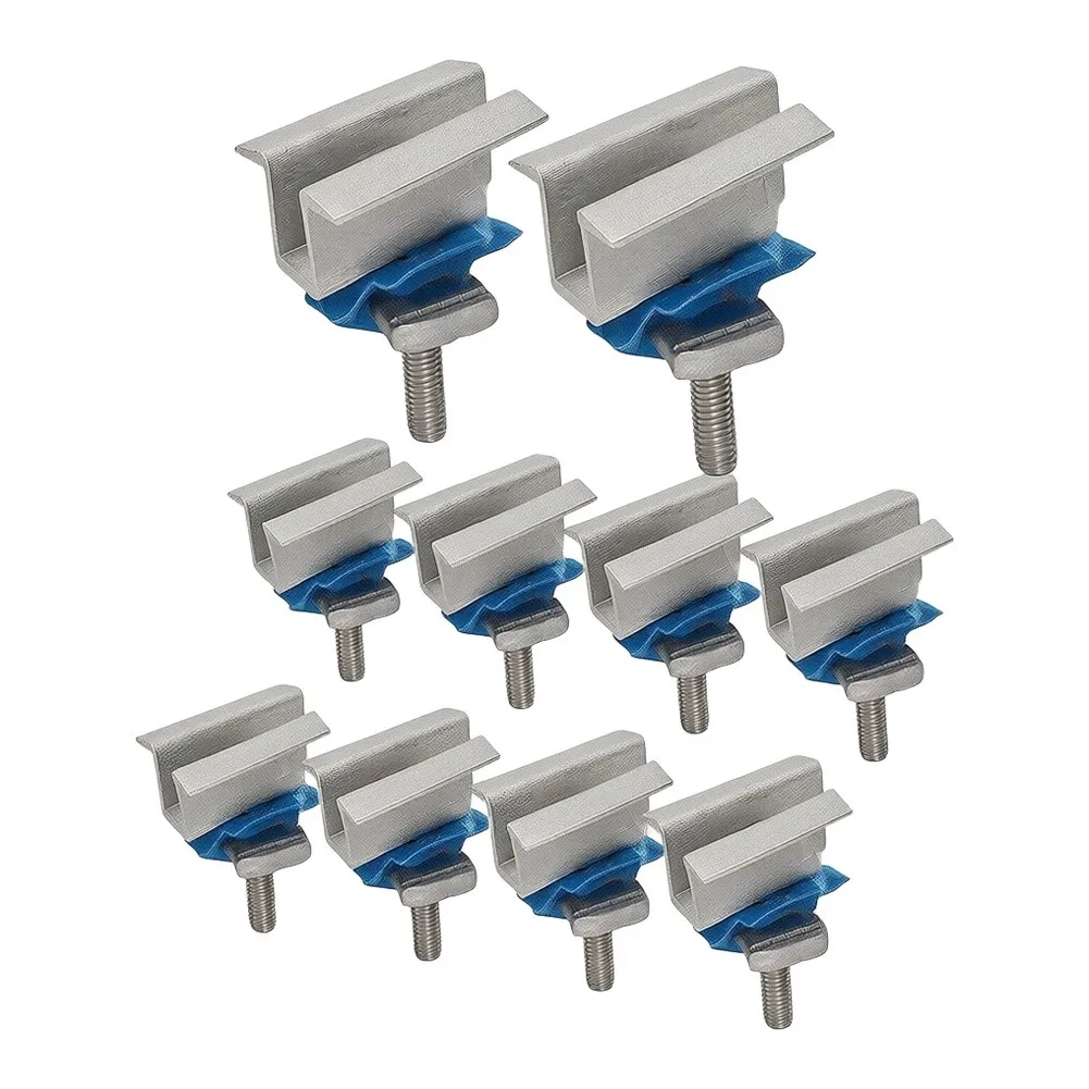 10 Adjustable Aluminum Alloy Mounting Brackets for Solar Panels on for rv Home and Marine Rail Based Mounting Systems