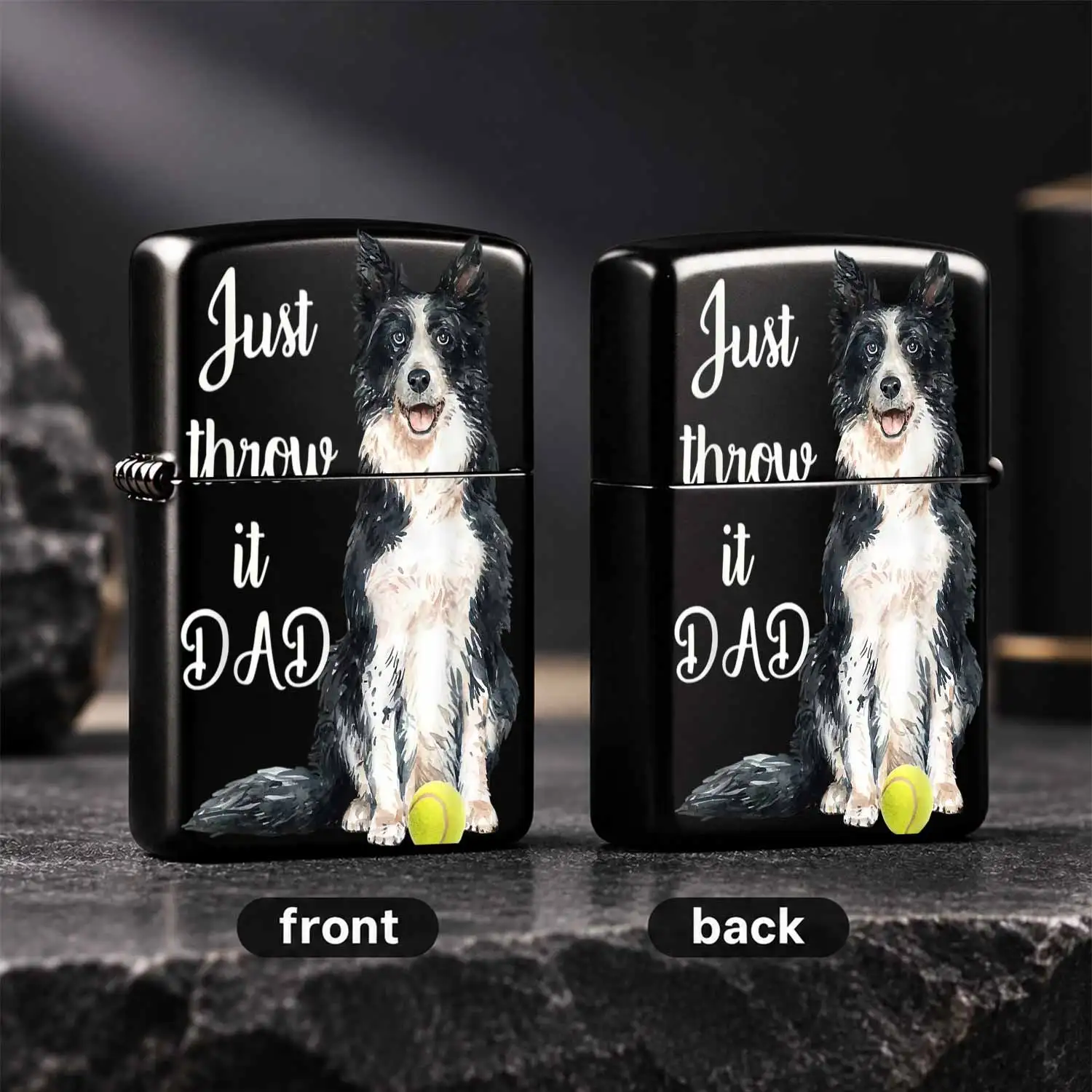Hand-Painted Border Collie Pattern Lighter, Cute Pet Themed Portable Igniter, Fun Gift For Dog Lovers, Dads Who Love Playing Fetch With Their Pets, Ideal For Daily Use Outdoor Activities And Various Occasions, Exquisite A Humorous And Inter