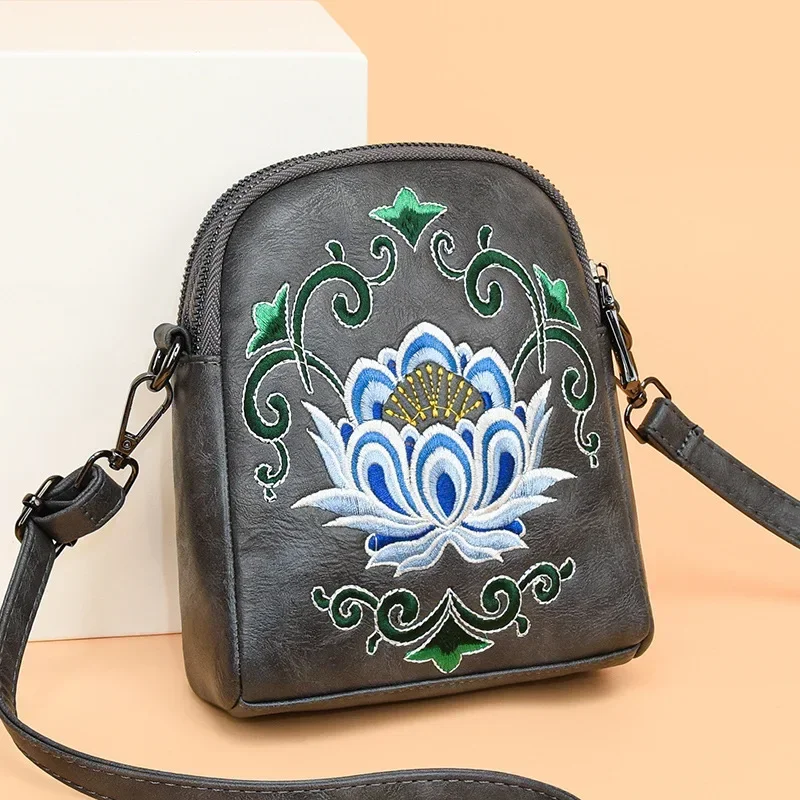 Vintage Ethnic Shoulder Bags for Women Luxury Designer Handbag Women Phone Purse Wallet High Quality Embroidered Crossbody Bags