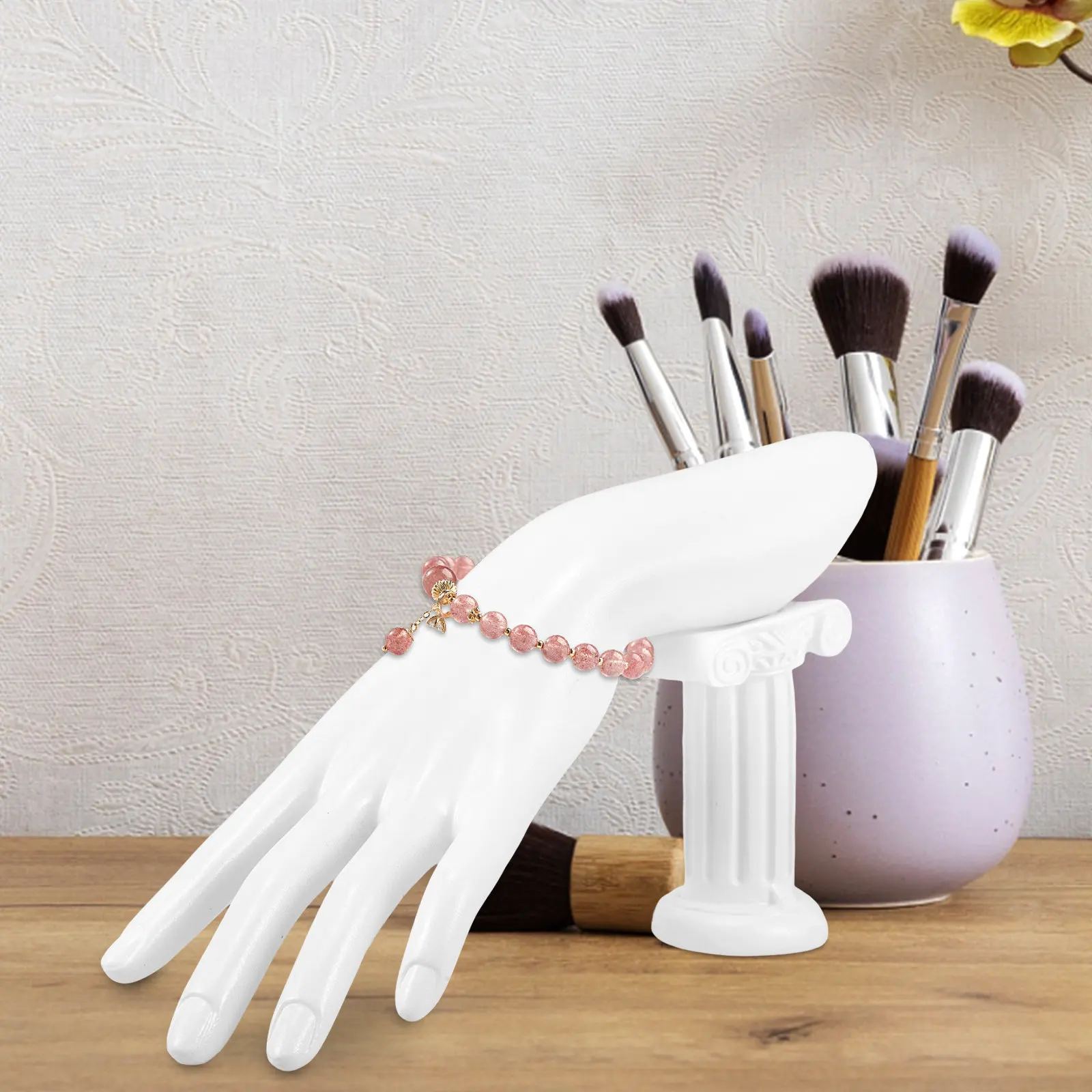 

Hand Ring Holder Resin Hand-Shaped Jewelry Stand for Rings Bracelets Necklaces Desktop Display Home Store Decoration Compact