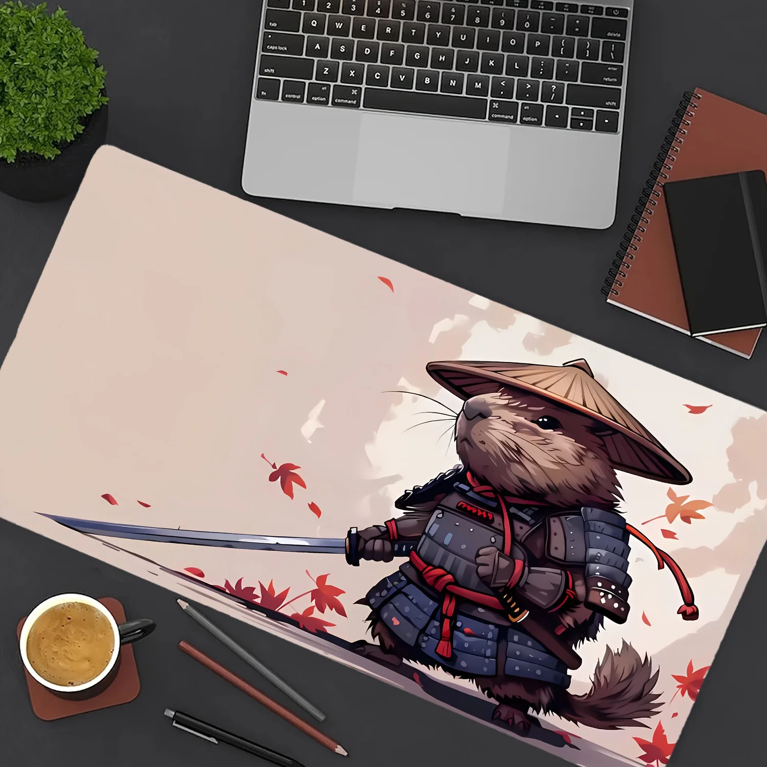 

Capybara Samurai Theme Large Slip Game Pad Smooth Surface Anti-Slip Laptop Keyboard PC Accessories Stitched Edge Mouse Pads