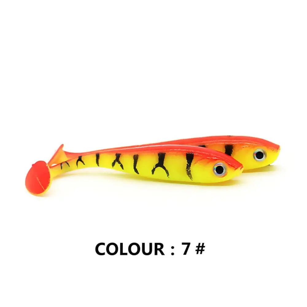 5PCS Swimbait 7cm/2.1g T-tail Soft Bait Silicone Bionic Paddle Tail Swimbaits Sinking Pesca Biomimetic Fish Bait Sea