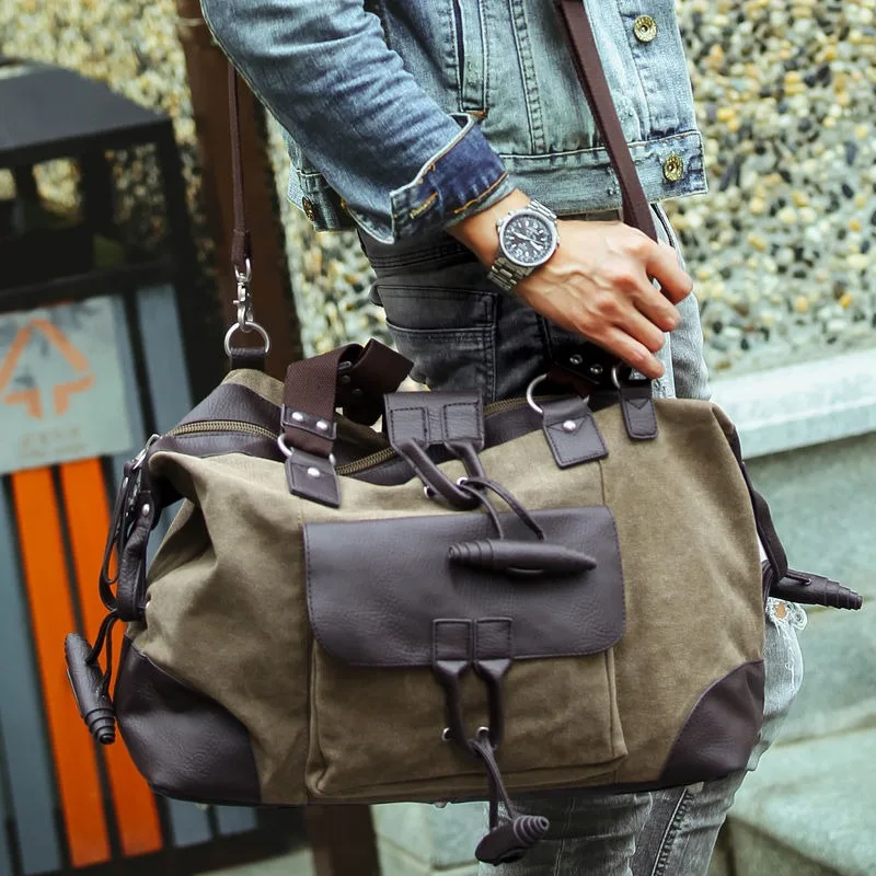 الرجال الكتف باليد قماش حقيبة ساعي حقيبة رجالية عادية موضة الاتجاه سعة كبيرة حقيبة سفر شخصية رائعة #6