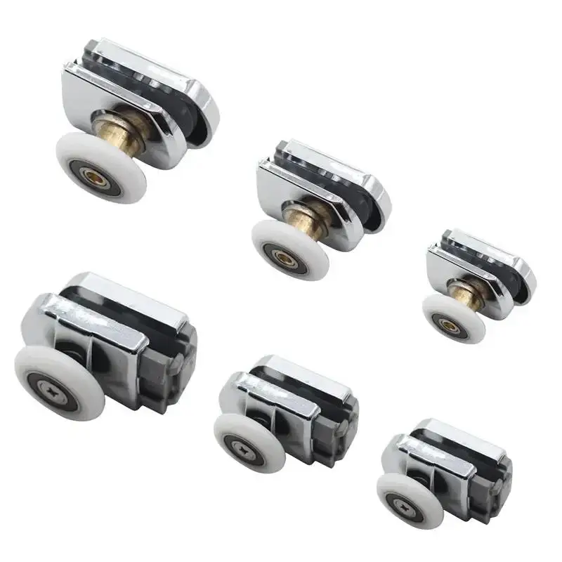 2024 بكرات باب الحمام المنزل بكرة عجلات الزجاج انزلاق الألومنيوم غرفة الاستحمام المقصورة استبدال الأبواب الملحقات #2